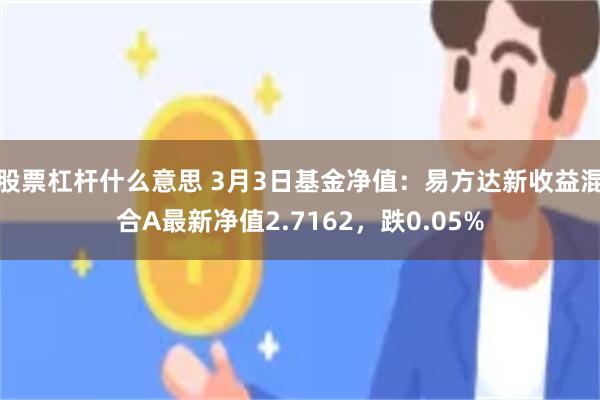 股票杠杆什么意思 3月3日基金净值：易方达新收益混合A最新净值2.7162，跌0.05%