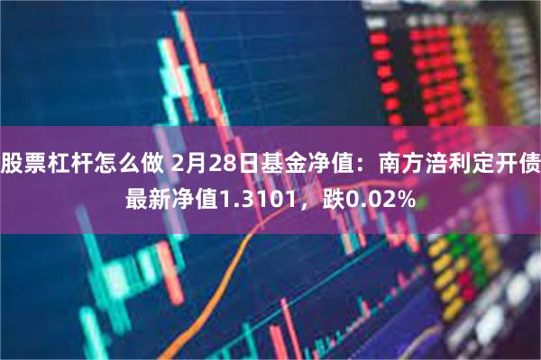 股票杠杆怎么做 2月28日基金净值：南方涪利定开债最新净值1.3101，跌0.02%