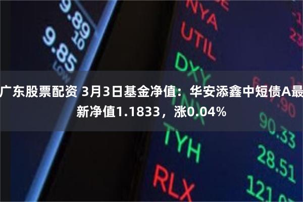 广东股票配资 3月3日基金净值：华安添鑫中短债A最新净值1.1833，涨0.04%