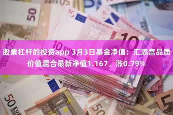 股票杠杆的投资app 3月3日基金净值：汇添富品质价值混合最新净值1.167，涨0.79%