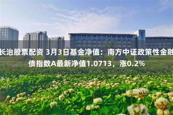 长治股票配资 3月3日基金净值：南方中证政策性金融债指数A最新净值1.0713，涨0.2%