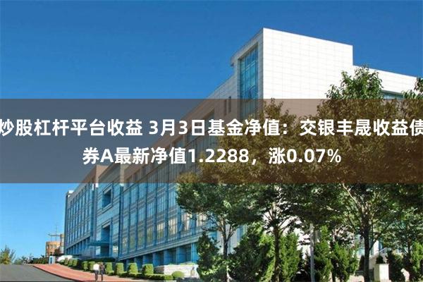 炒股杠杆平台收益 3月3日基金净值：交银丰晟收益债券A最新净值1.2288，涨0.07%