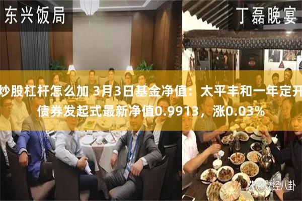 炒股杠杆怎么加 3月3日基金净值：太平丰和一年定开债券发起式最新净值0.9913，涨0.03%