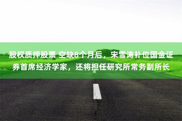 股权质押股票 空缺8个月后，宋雪涛补位国金证券首席经济学家，还将担任研究所常务副所长