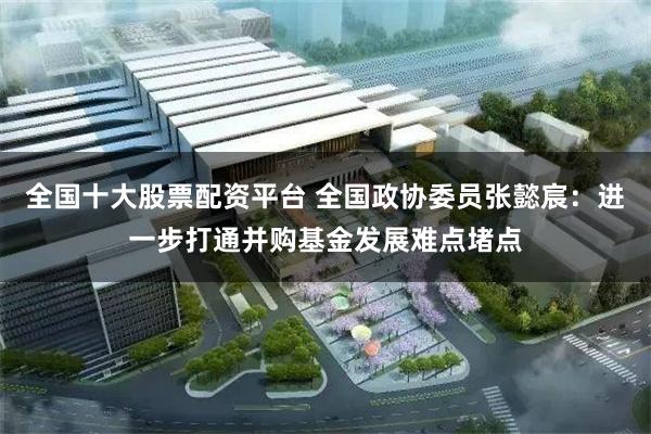 全国十大股票配资平台 全国政协委员张懿宸：进一步打通并购基金发展难点堵点