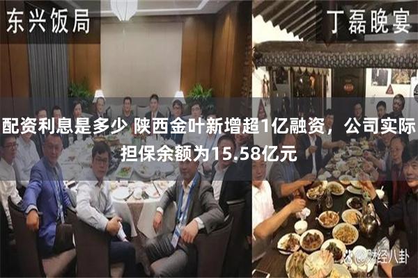 配资利息是多少 陕西金叶新增超1亿融资，公司实际担保余额为15.58亿元