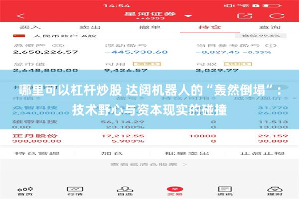哪里可以杠杆炒股 达闼机器人的“轰然倒塌”：技术野心与资本现实的碰撞