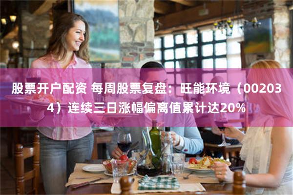 股票开户配资 每周股票复盘：旺能环境（002034）连续三日涨幅偏离值累计达20%