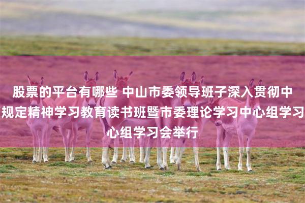 股票的平台有哪些 中山市委领导班子深入贯彻中央八项规定精神学习教育读书班暨市委理论学习中心组学习会举行
