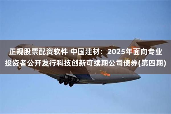 正规股票配资软件 中国建材：2025年面向专业投资者公开发行科技创新可续期公司债券(第四期)