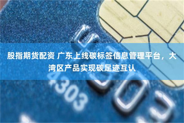 股指期货配资 广东上线碳标签信息管理平台，大湾区产品实现碳足迹互认