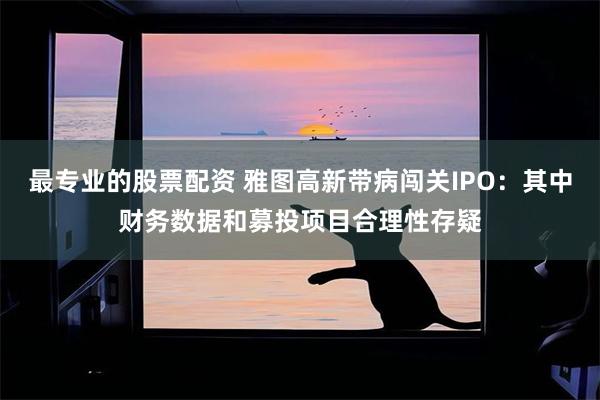 最专业的股票配资 雅图高新带病闯关IPO：其中财务数据和募投项目合理性存疑