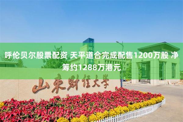 呼伦贝尔股票配资 天平道合完成配售1200万股 净筹约1288万港元