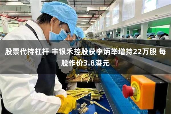 股票代持杠杆 丰银禾控股获李炳举增持22万股 每股作价3.8港元