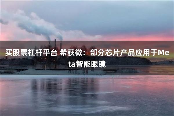 买股票杠杆平台 希荻微：部分芯片产品应用于Meta智能眼镜