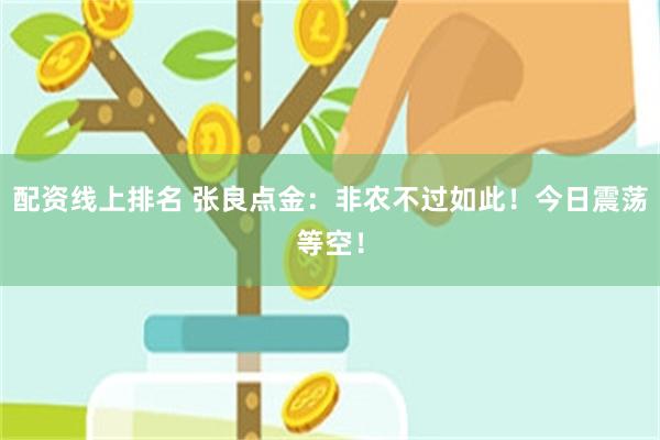 配资线上排名 张良点金：非农不过如此！今日震荡等空！