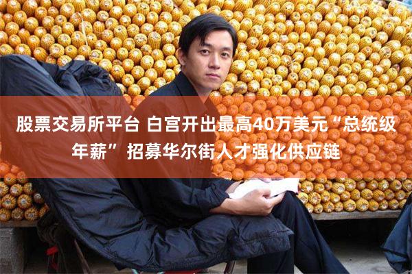 股票交易所平台 白宫开出最高40万美元“总统级年薪” 招募华尔街人才强化供应链