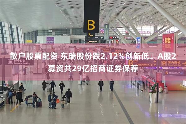 散户股票配资 东瑞股份跌2.12%创新低 A股2募资共29亿招商证券保荐