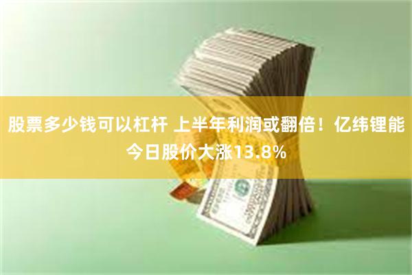 股票多少钱可以杠杆 上半年利润或翻倍！亿纬锂能今日股价大涨13.8%