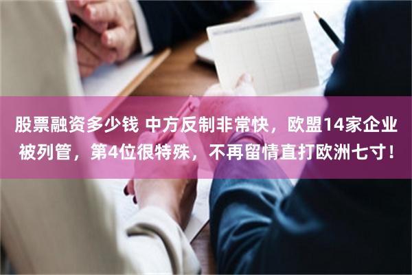 股票融资多少钱 中方反制非常快，欧盟14家企业被列管，第4位很特殊，不再留情直打欧洲七寸！