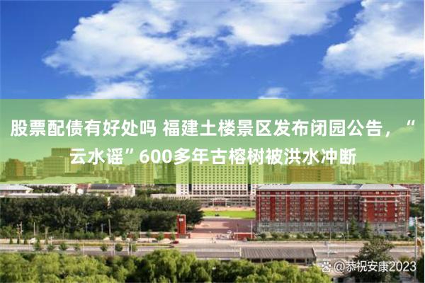 股票配债有好处吗 福建土楼景区发布闭园公告，“云水谣”600多年古榕树被洪水冲断