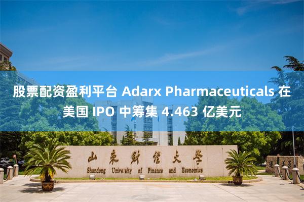 股票配资盈利平台 Adarx Pharmaceuticals 在美国 IPO 中筹集 4.463 亿美元