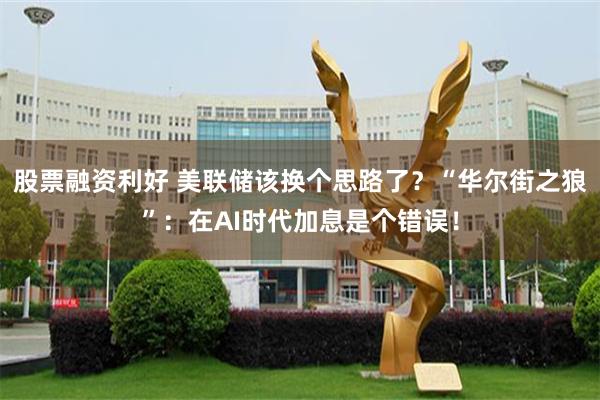 股票融资利好 美联储该换个思路了？“华尔街之狼”：在AI时代加息是个错误！