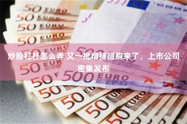 炒股杠杆怎么弄 又一批增持回购来了，上市公司密集发布