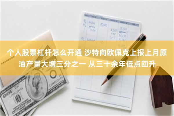 个人股票杠杆怎么开通 沙特向欧佩克上报上月原油产量大增三分之一 从三十余年低点回升